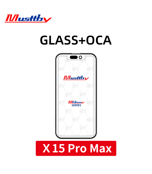 Стекло для переклейки iPhone 15 Pro Max + OCA Musttby MyGlass 1:1